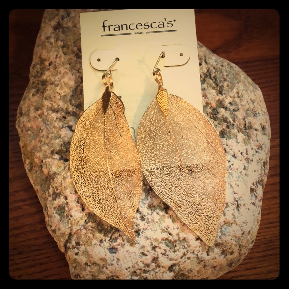 Gold leaf earrings
